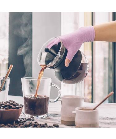 2-Pair Arthritis Compression Gloves for Rheumatoid & Osteoarthritis Relief - Fingerless Breathable Moisture-Regulating - Unisex (Purple L) - Buy Online on GoSupps.com