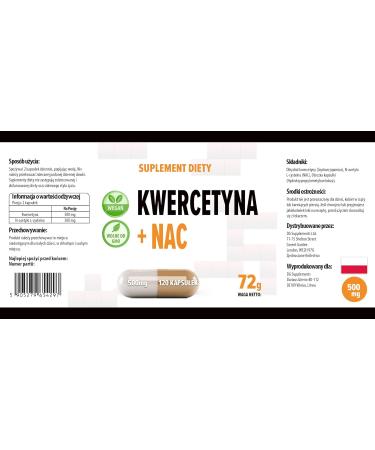 Quercetin + NAC Complex 500mg | 120 Vegan Capsules | High Strength Supplement | 3rd Party Lab Tested | Gluten & GMO Free - Buy Online on GoSupps.com