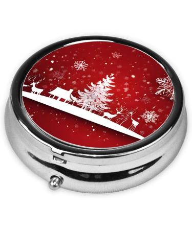 Happy New Year Mini Round Pill Box | 3 Compartment Portable Pill Organizer for Travel Home & Office - Buy Online on GoSupps.com