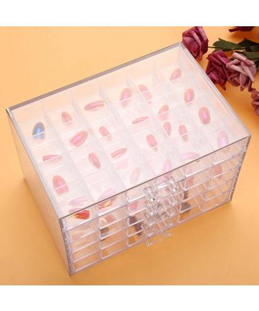 Uxsiya Transparent Storage Box for Nail Decoration - 120 Grilles Nail Art Organizer | Ideal Container for Various Nail Supplies - Buy Online on GoSupps.com