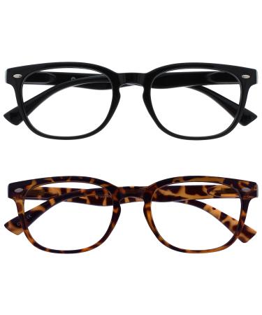 The reading glasses are underway black & brown tortoisy readers value 2er-pack gregory peck style men women rr14-12t +1.00 +1.00 diopters black & brown tortoise