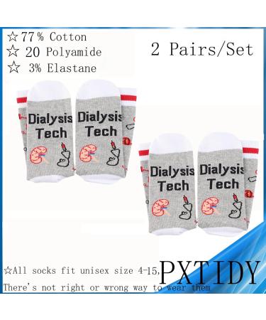 PXTIDY Dialysis Tech Socks Set - Perfect Gift for Phlebotomists and Renal Nurses | 2 Pairs Included - Buy Online on GoSupps.com
