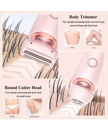 Buy IPX7 Waterproof Bikini Trimmer for Women | 2-in-1 Electric Razors for Pubic Hair Legs & Underarms - Rose Red - Buy Online on GoSupps.com