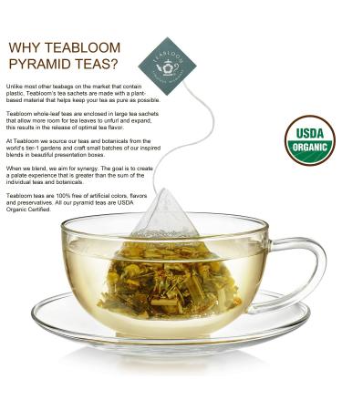 Teabloom Organic Black Forest Pyramid Tea Box - 12 Assorted Black Tea Blends | USDA Certified Organic Sachets - Buy Online on GoSupps.com