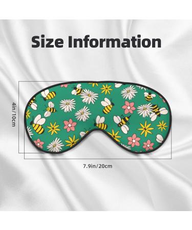 Flying Bees Print Sleep Eye Mask - Soft Blindfold with Elastic Strap for Travel & Night Sleeping - Buy Online on GoSupps.com