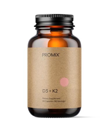 Promix Nutrition Vitamin D3 K2 5000iu supplement | MK4 & MK7 | Soy & Gluten Free - 90 count capsule
