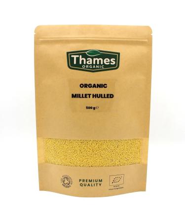 Thames Organic Millet Hulled 1kg - Certified Organic Raw Whole Grain High Fibre - GMO Free Vegan - Pack of 1 - Buy Online on GoSupps.com