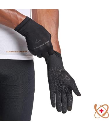 Tommie Copper Core Compression Infrared Full Finger Gloves - Non-Slip Touchscreen Compatible Warming Gloves for Stiffness, Small - Buy Online on GoSupps.com