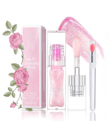 Magic Color Changing Lip Oil Boss Up Cosmetics Color Changing Lip Oil Hydrating Lip Gloss Lip Balm Transparent Lipstick Long Lasting Moisturizing Non-sticky Fresh Texture Lip Oil (1pc)
