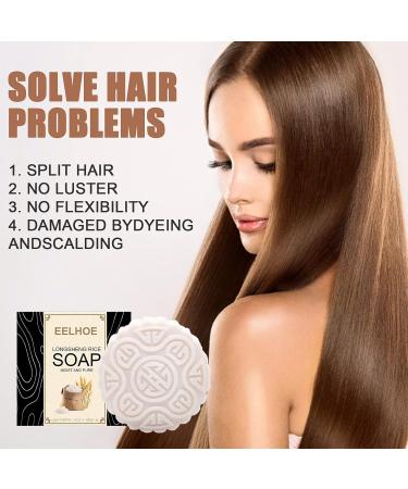 Uposao Solid shampoo bar soap shampoo rice water natural ingredients rice water and natural ingredients rice soap to nourish and dry the hair roots for all hair - Buy Online on GoSupps.com