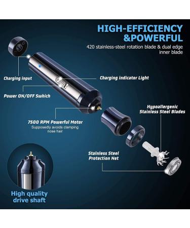 Professional Ear and Nose Hair Trimmer - Rechargeable Waterproof Dual Edge Blades for Men & Women Painless Eyebrow & Facial Hair Clipper - Buy Online on GoSupps.com