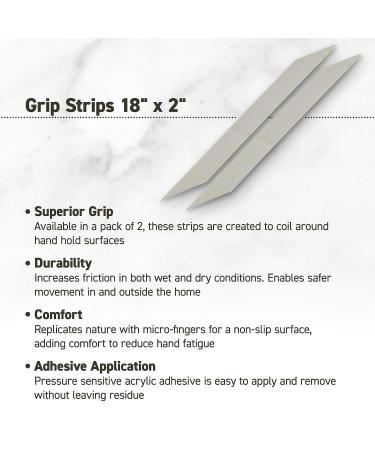 Clear Grip Tape 18x2 2-Pack for Grab Rails - Non-Slip Surface for Safety in Showers & Bath Tubs - Buy Online on GoSupps.com