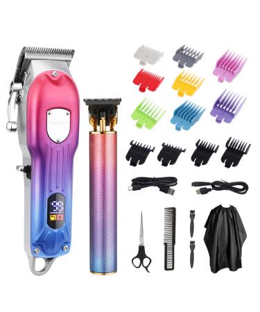 Lanumi Men Hair Clippers & Trimmers Set Cordless Barber Clipper for Hair Cutting Kit with Colored Guide Combs Professional Beard Trimmer Barbers USB Rechargeable