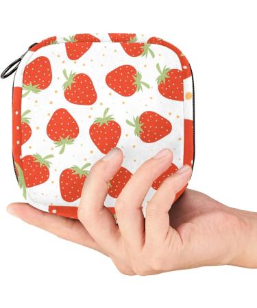 Portable Strawberry Point Napkin Storage Bag for Menstrual Cups - Zippered Organzier for Teens & Women - Buy Online on GoSupps.com