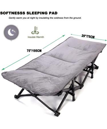 Camping Sleeping Pad 75"x29" Lightweight Foldable Sleeping Camping Cot Pad for Adults Soft Camping Cot Mattress Pad Portable for Outdoor Hiking Gray Th" - Buy Online on GoSupps.com