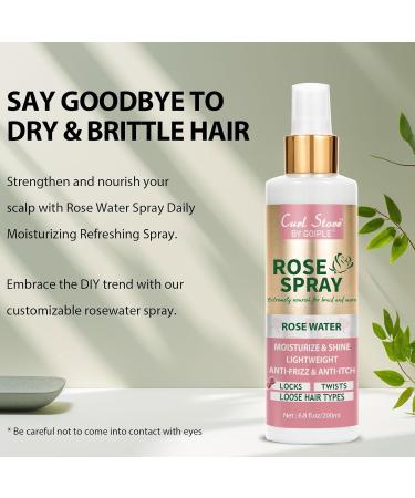 6.8Fl.oz Rose Water Hair Spray for Scalp Moisturizing Natural Loc Gel for Retwist Rosewater for Hair Refreshing - Buy Online on GoSupps.com