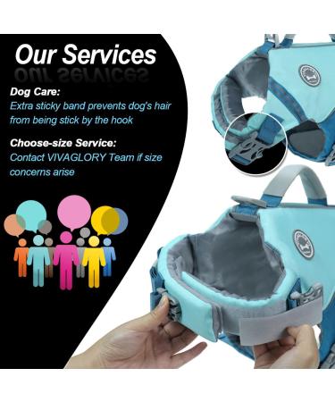 Vivaglory Sports Style Dog Life Jacket - Adjustable & Durable Excellent Buoyancy for Small Dogs Cyan XS (43-51 cm Chest) - Buy Online on GoSupps.com