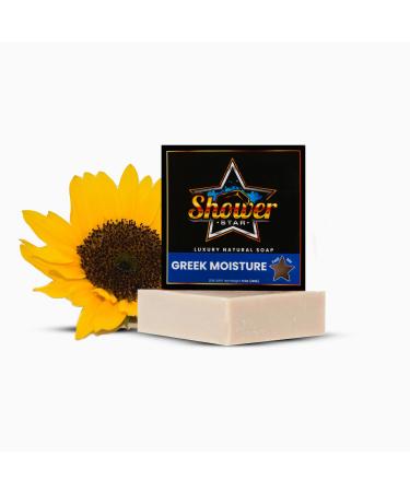 Bar Soap Body Wash For Men 5 Oz Daily Use Natural Shower Soap Men's Soap Long Lasting Freshness Olive & Natural Oils NonGMO No Parabens Body Shower Soap (Greek Moisture)