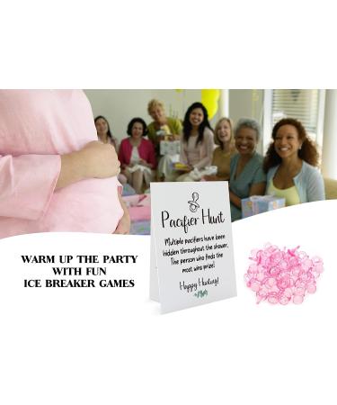 Hunt Baby Pacifier Game Set | Gender Reveal Baby Shower Activities | 8 Signs & 50 Mini Acrylic Pacifiers | Fun for Adults & Kids | Gender Neutral BPH01 - Buy Online on GoSupps.com