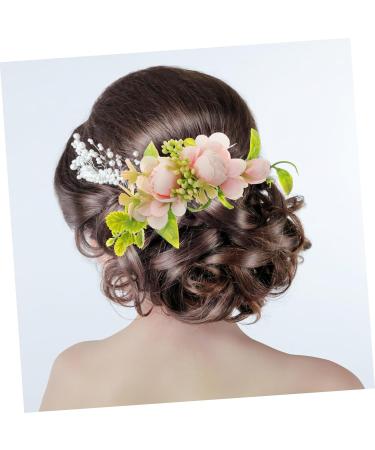 ifundom flower bridal comb bridal hair comb floral hair comb flower headpiece flower hair accessories womens accessories flowers for hair flower comb hair combs for women accessories Pink - Buy Online on GoSupps.com