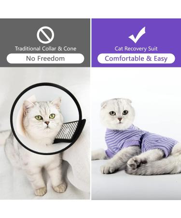 Lianzimau Katzenbody for After Op Cats | Long-Sleeved Catwear | E-Necking Alternative | Purple Streaked | Size L - 1 Pack - Buy Online on GoSupps.com