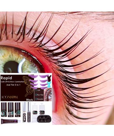 Lash Lift and Tint Kit - Eyelash Perm with Black Dye - Keratin Lash Lifting - Brow Lamination for Voluminous, Darker Look - 10ml, Lasts 6 Weeks - 10 Applications - Buy Online on GoSupps.com