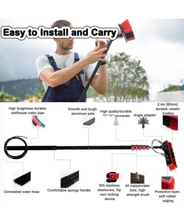 Water Fed Pole Kit Window Cleaning Pole Water Fed Telescopic Brush Extendable Cleaner Conservatory Roof for Photovoltaic Panel Cleaning Trucks 3.6M-12M 30cmbrush-18FT/5.4M 55cm Brush Head 8M/27FT - Buy Online on GoSupps.com