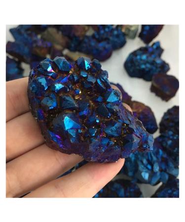Natural Crystal Rough Natural Blue Titanium Quartz Crystal Cluster Specimen Natural Stones and Minerals