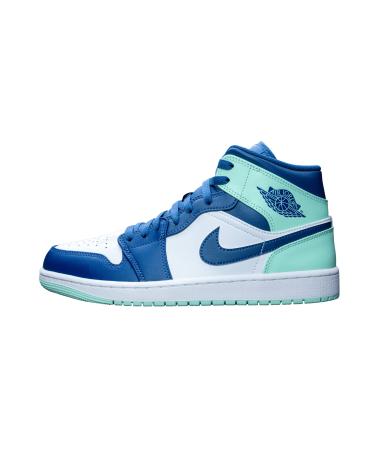 Nike Men's Air Jordan 1 Mid Sneaker, Mystic Navy/Mint Foam-white, 11