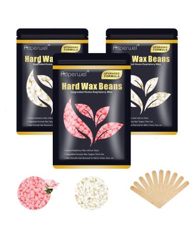 Hard Wax Beads for Hair Removal (300g/10.5oz) Painless Wax Beads - Full Body Brazilian Bikini Wax Beads with 10pcs Applicators, At Home Waxing Beads for Face, Eyebrow, Legs, Underarms, Back, Chest, Perfect Refill for Any W…