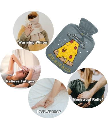 Naanle Pizza Aliens Hot Water Bottle | 2L Transparent Heat Therapy | Bed Hand & Feet Warmer for Pain Relief - Buy Online on GoSupps.com
