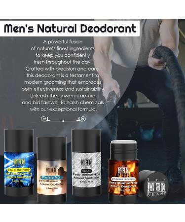 The Man Brand's Mystery Man Natural Deodorant for men - Mens Aluminum Free Deodorant - Natural Deodorant Baking Soda Free - All Natural Deodorant for Men (Mystery Man - 2.5 oz) - Buy Online on GoSupps.com