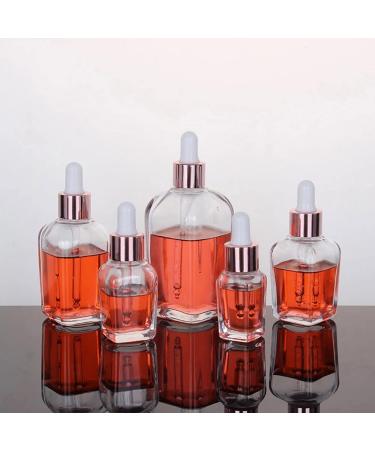 WZCXYX 5pcs 10ml-100ml Transparent Tubes Dropper Bottles Aromatherapy Liquid for Massage Essential Massage Pipette Reducible Bottles Rose Gold Gold