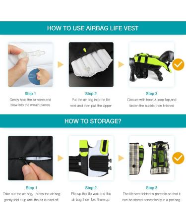 NAMSAN Dog Life Jackets - Portable Inflatable Life Jacket for Small Medium & Large Dogs - Green-M M Green - Buy Now! - Buy Online on GoSupps.com