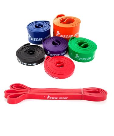 KYLIN SPORT Resistance Band Assisted Pull Up Bands Training Yoga Pilates Elastic Loop Stretch for Cross Workout Gymnastics Power-Lifting Red