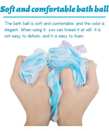 Pinsheng Extra Large Bathing Sponge | 4 Pack Soft Soap Sponge Puff with Hanging | Body Peeling & Massage Mesh-Luffa Balls - Buy Online on GoSupps.com