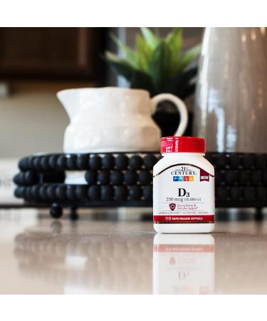 21st Century Vitamin D3 10,000 IU Softgels - 110 Count - Buy Online on GoSupps.com
