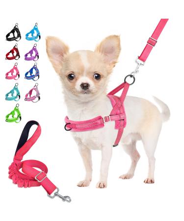 Eyein no-pull dog harness with a leash dishes with soft padded reflective adjustable breast dishes for puppies small dogs large dogs pets cats (pink m) pink M