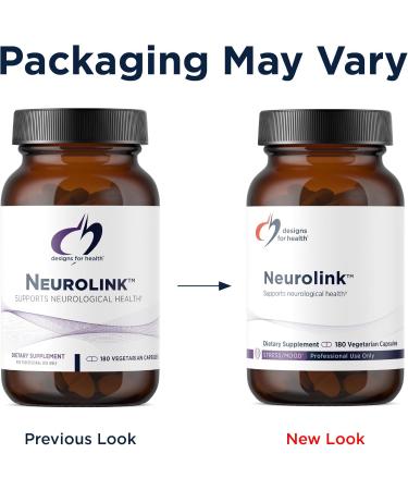 Designs for Health Neurolink - L-Tyrosine GABA 5-HTP Inositol + Taurine Supplement - Designed to Support Mood Neurological + Cognitive Health - Non-GMO (180 Capsules) Standard Packaging - Buy Online on GoSupps.com