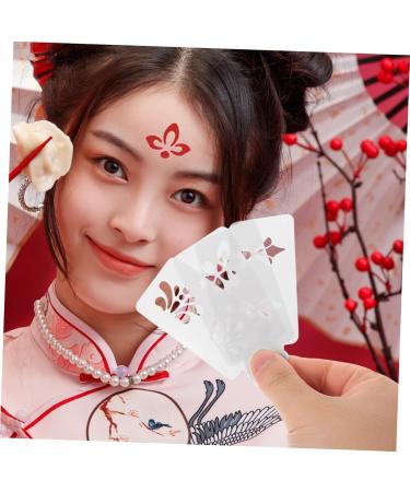 FOMIYES 1 Set Hanfu Forehead Patch Carnival Face Stencils Birth Stencil Mini Makeup Puff Pvc White - Buy Online on GoSupps.com