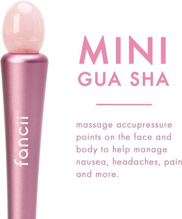 Fancii Uplift Massage Roller with Rose Quartz Gua Sha & Germanium Stones - Face, Eye, Neck Massager for Anti-Aging Beauty - Firm, Tighten Skin - Buy Online on GoSupps.com