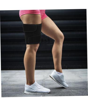 Thigh Leggings & Hamstring Brace for Women | Adjustable Compression Sleeve & Support for Groin Strain | Dance Pads in Black Spandex - Buy Online on GoSupps.com
