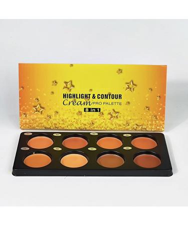 Cream Contour Palette 8 Smudge-Proof Waterproof Face Makeup - Face Contouring Palette - For Women Girls Adults Friends and Girlfriends - Buy Online on GoSupps.com