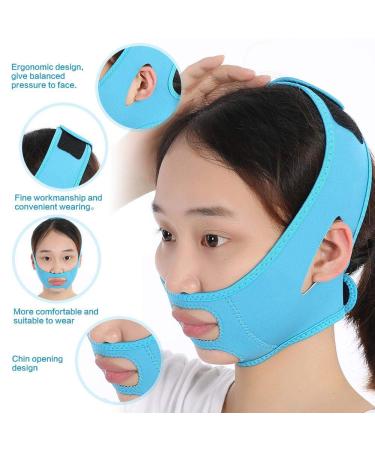 Face Lifting Slimming Belt for Women | Double Chin Reducer & V-Line Cheek Lift | Anti-Fold Skin Tightening Mask (Blue) - Buy Online on GoSupps.com