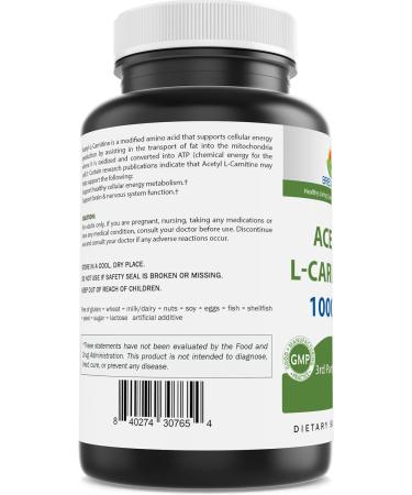 Brieofood Acetyl L-Carnitine 1000 mg Per Serving- 240 Capsules. Gluten-Free Non-GMO. - Buy Online on GoSupps.com