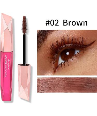 HISUNBEN Braun Mascara Water Resistant Long Lasting Voluminous Curly Extension Mascara Makeup for Christmas Halloween Parties Weddings - Buy Online on GoSupps.com