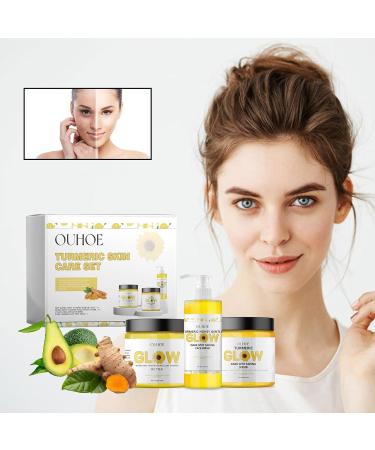 3 in 1 Turmeric Combo Skincare Set - Face Wash Scrub Butter & Moisturizer | Hydrating Turmeric Skincare Gift for All Skin Types - International Shipping - Buy Online on GoSupps.com