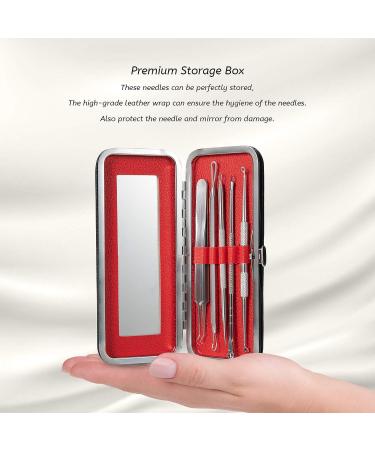 Takibird Blackhead Remover Tool Kit - Acne Comedone Extractor for Face & Nose - Blemish Whitehead Extraction Popping Tool in Leather Metal Box (Silver) - Men & Women - Buy Online on GoSupps.com