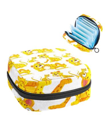 Women's bonds storage pockets Stillpad keeper leopard pattern portable period kit pocket feminine product bag for women girls color4