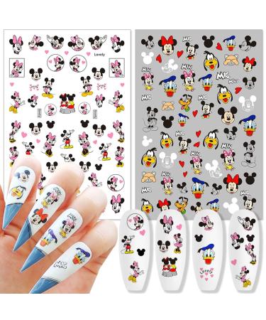 Cute Cartoon Nail Art Stickers - 6 Sheets, 3D Self-Adhesive Design, for Women, Girls, Kids - Nail Decals for Acrylic Nails Decoration & DIY Manicure Tips - Buy Online on GoSupps.com